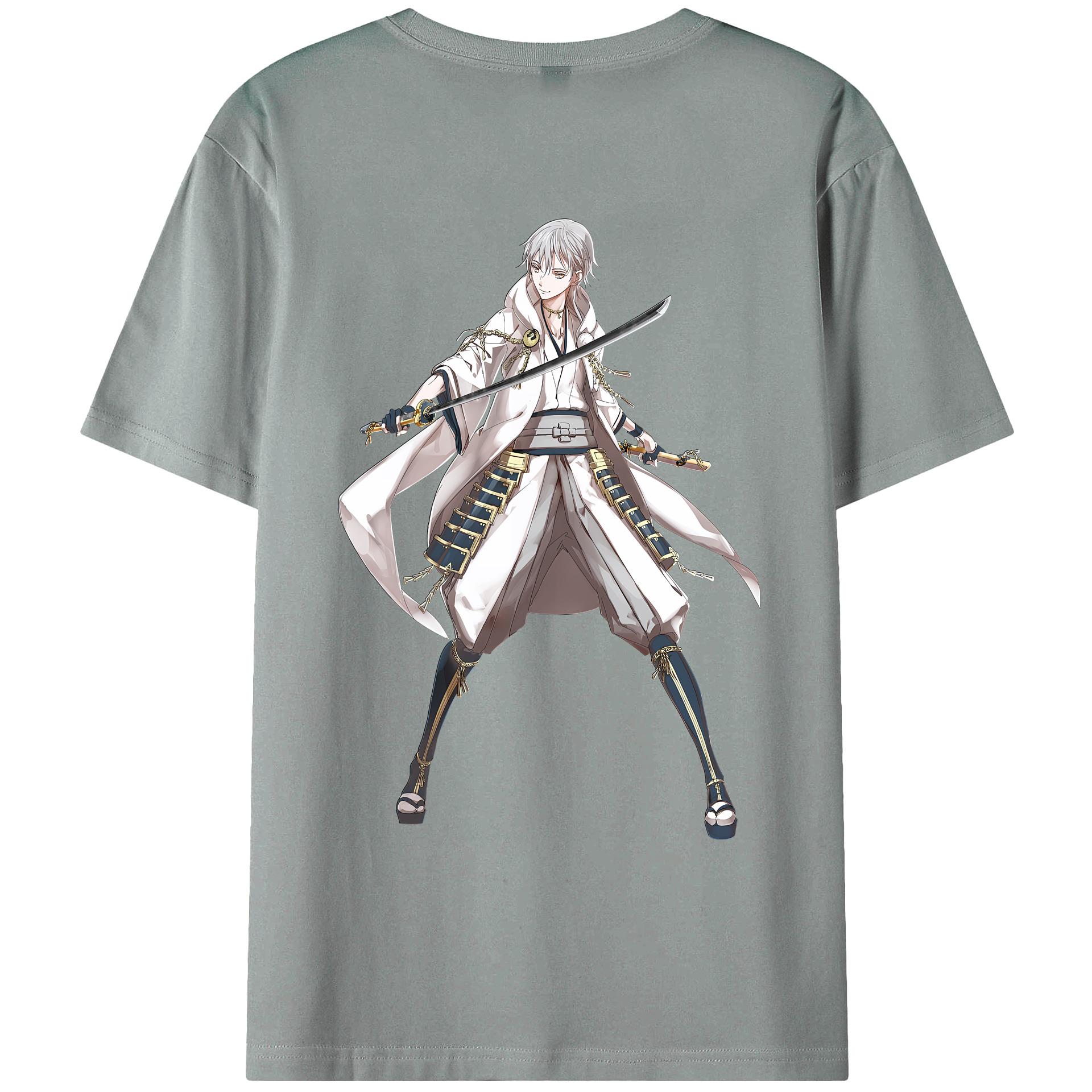 （画像用） 刀剣乱舞 Touken Ranbu 綿100％ メンズ半袖Tシャツ（バックプリント） 通気性